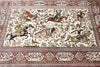3 x 5 Vintage Persian Silk Qum Hunting Rug 77865