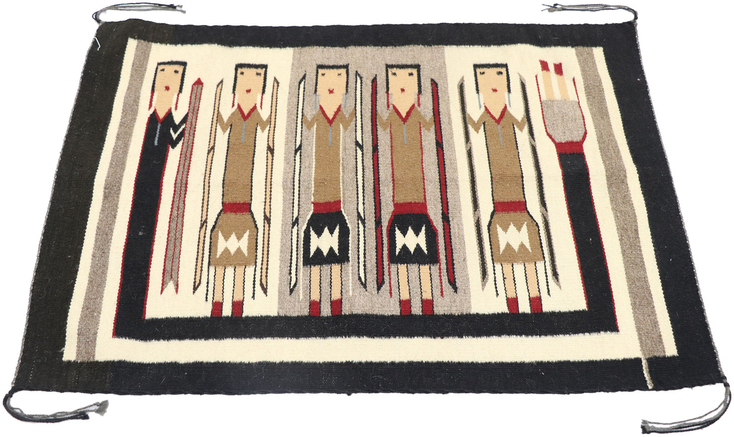 2 x 3 Vintage Yeibichai Navajo Rug 77871