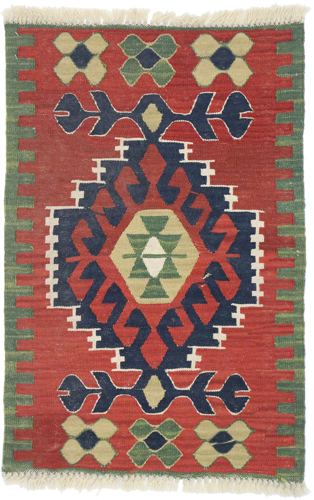 2 x 3 Vintage Persian Shiraz Kilim Rug 77874