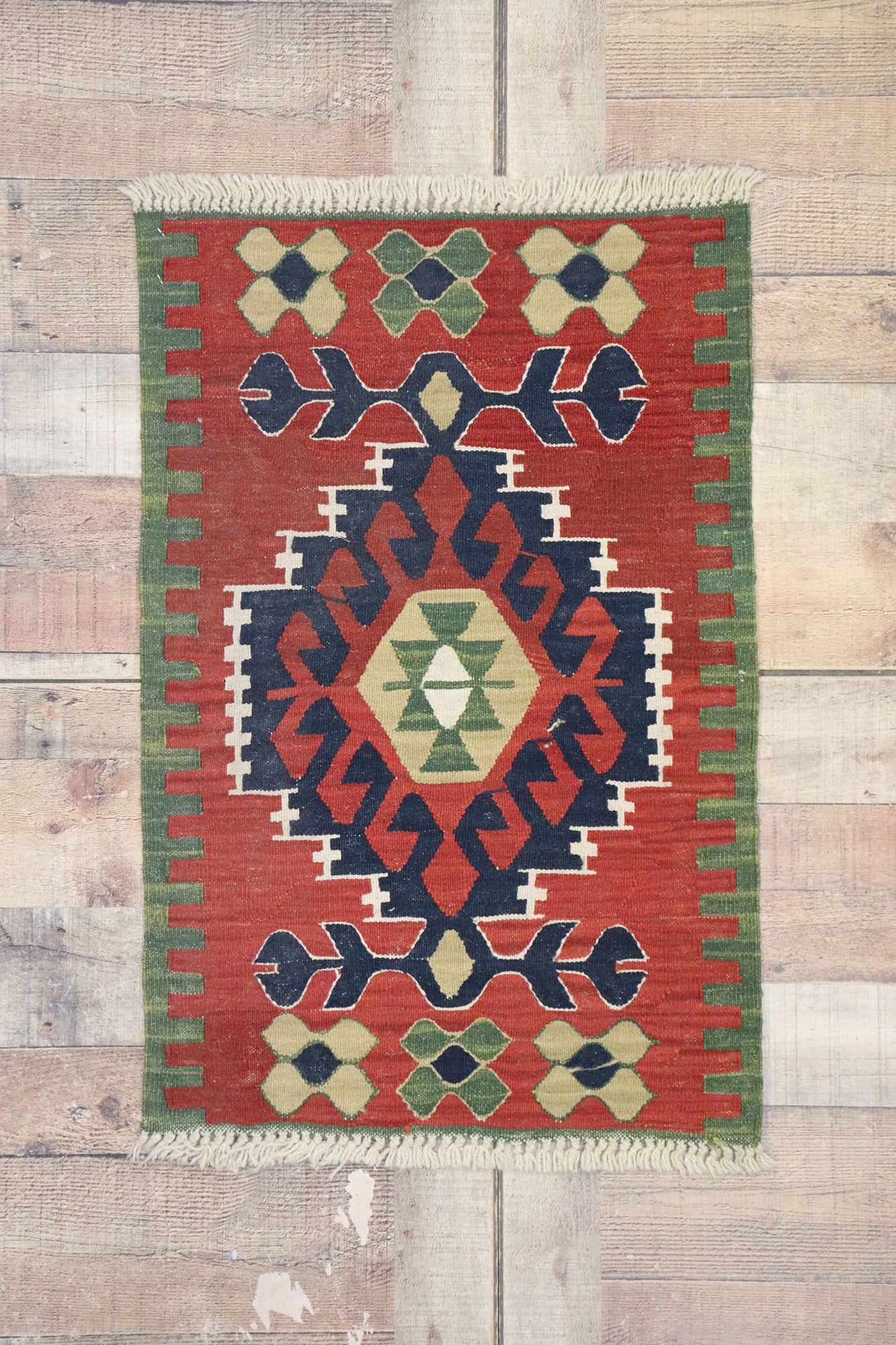 2 x 3 Vintage Persian Shiraz Kilim Rug 77874