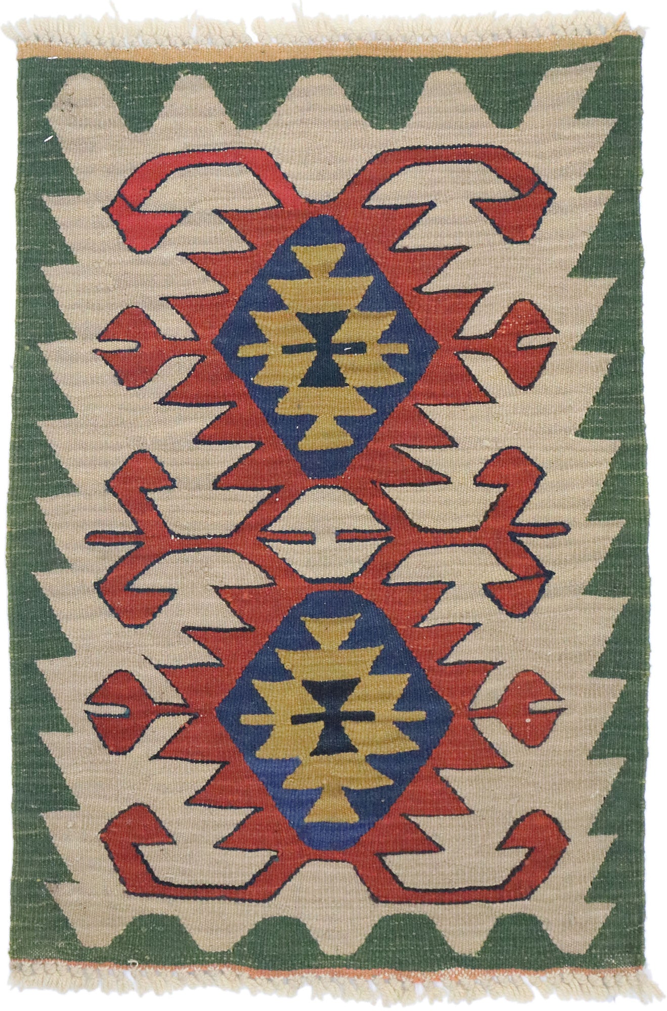 2 x 3 Vintage Persian Shiraz Kilim Rug 77875
