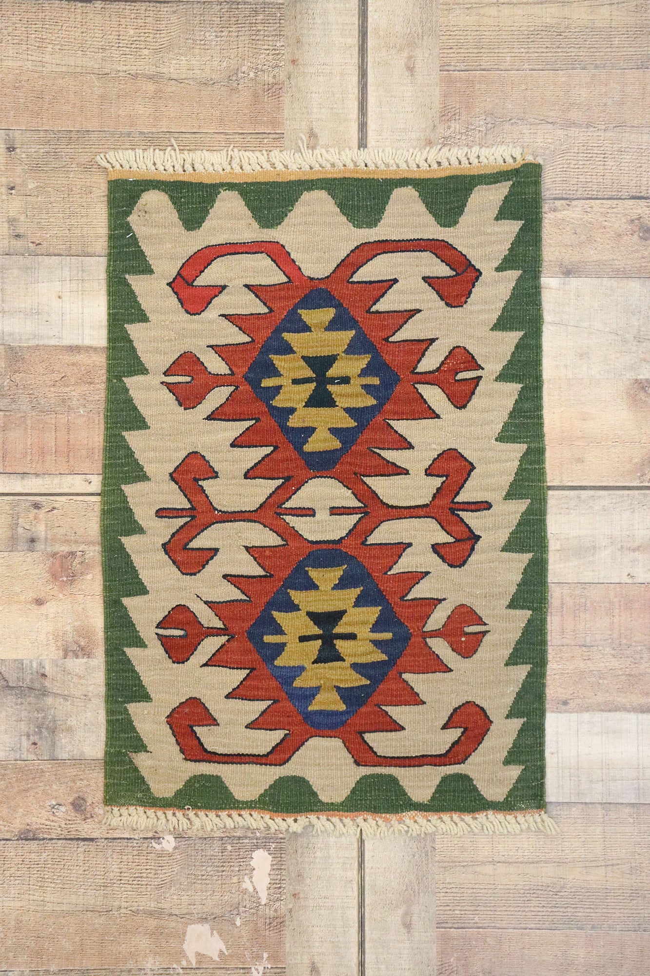 2 x 3 Vintage Persian Shiraz Kilim Rug 77875
