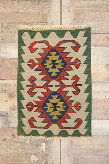 2 x 3 Vintage Persian Shiraz Kilim Rug 77875