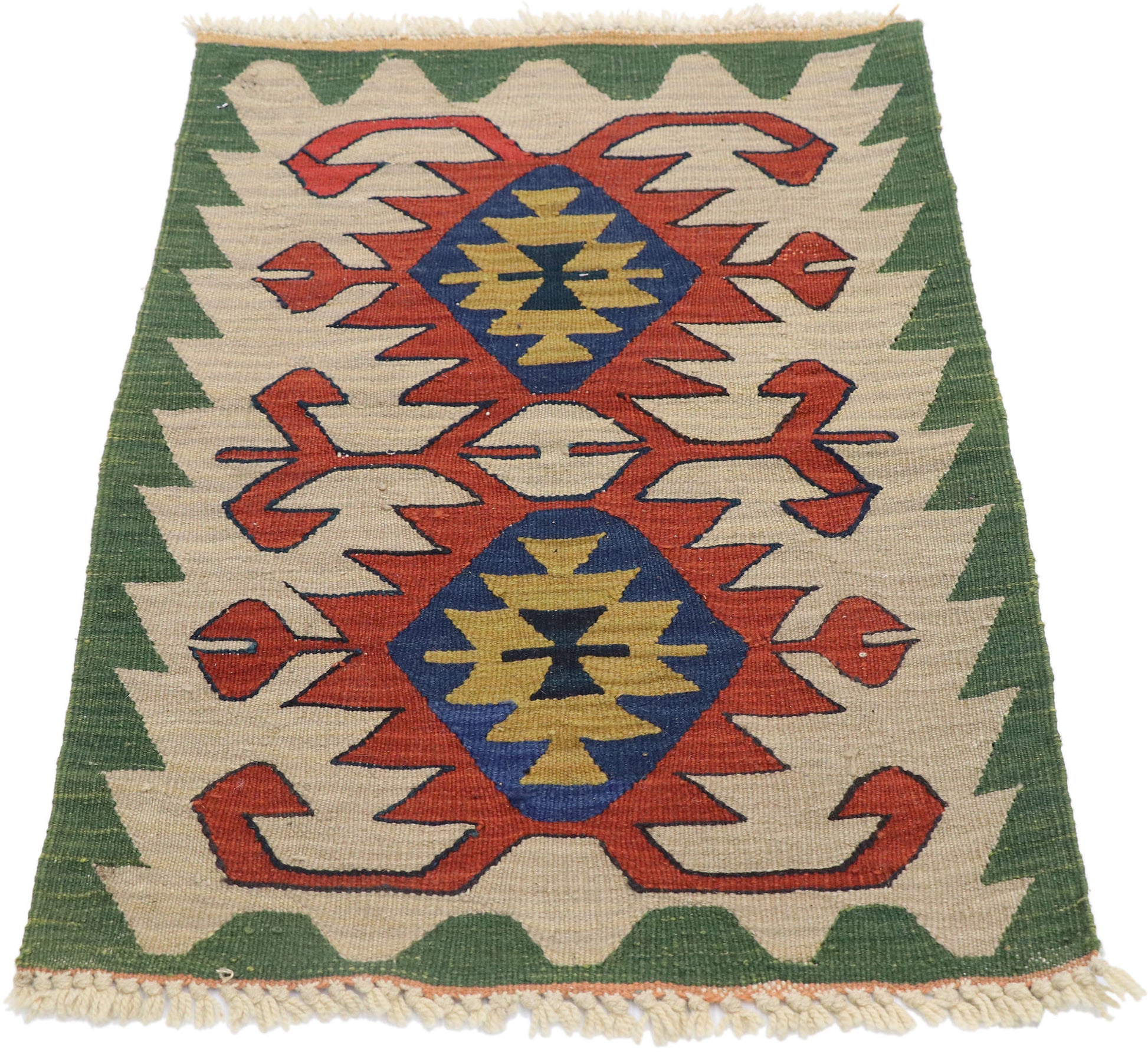 2 x 3 Vintage Persian Shiraz Kilim Rug 77875