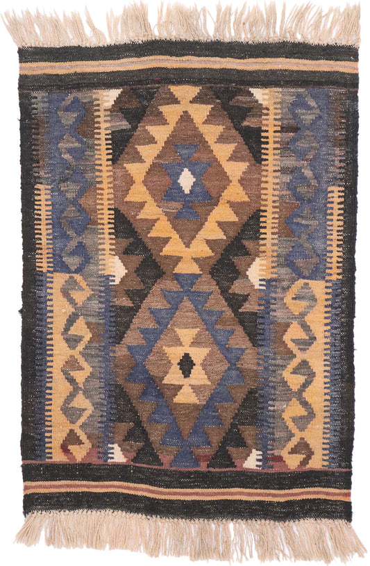 2 x 3 Vintage Afghan Kilim Rug 77876