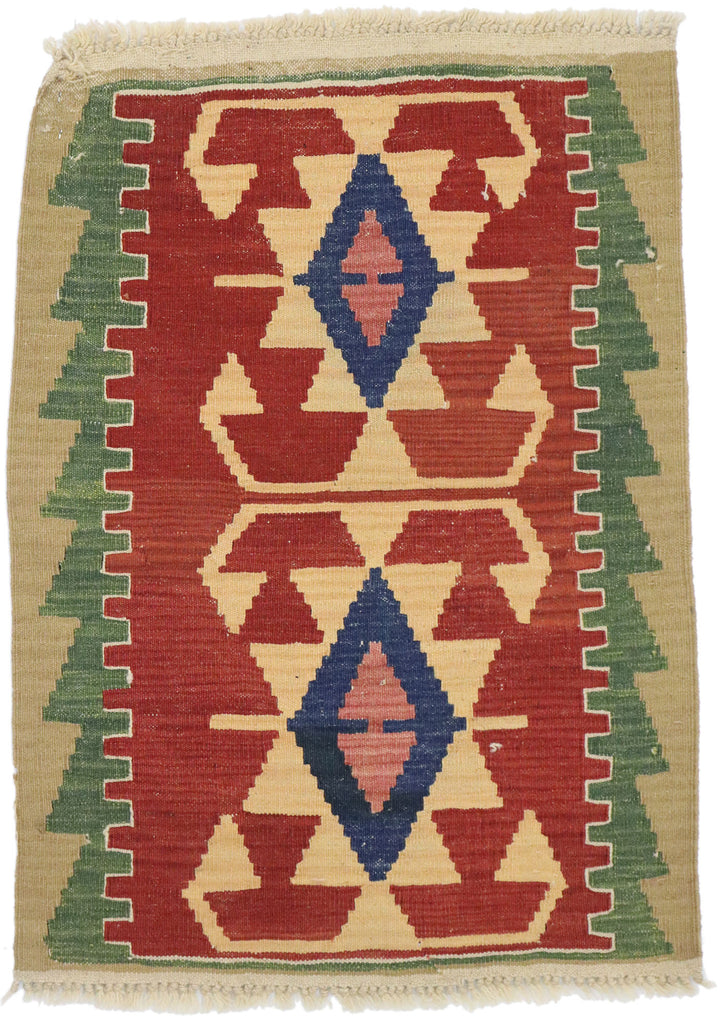 2 x 3 Vintage Persian Shiraz Kilim Rug 77877