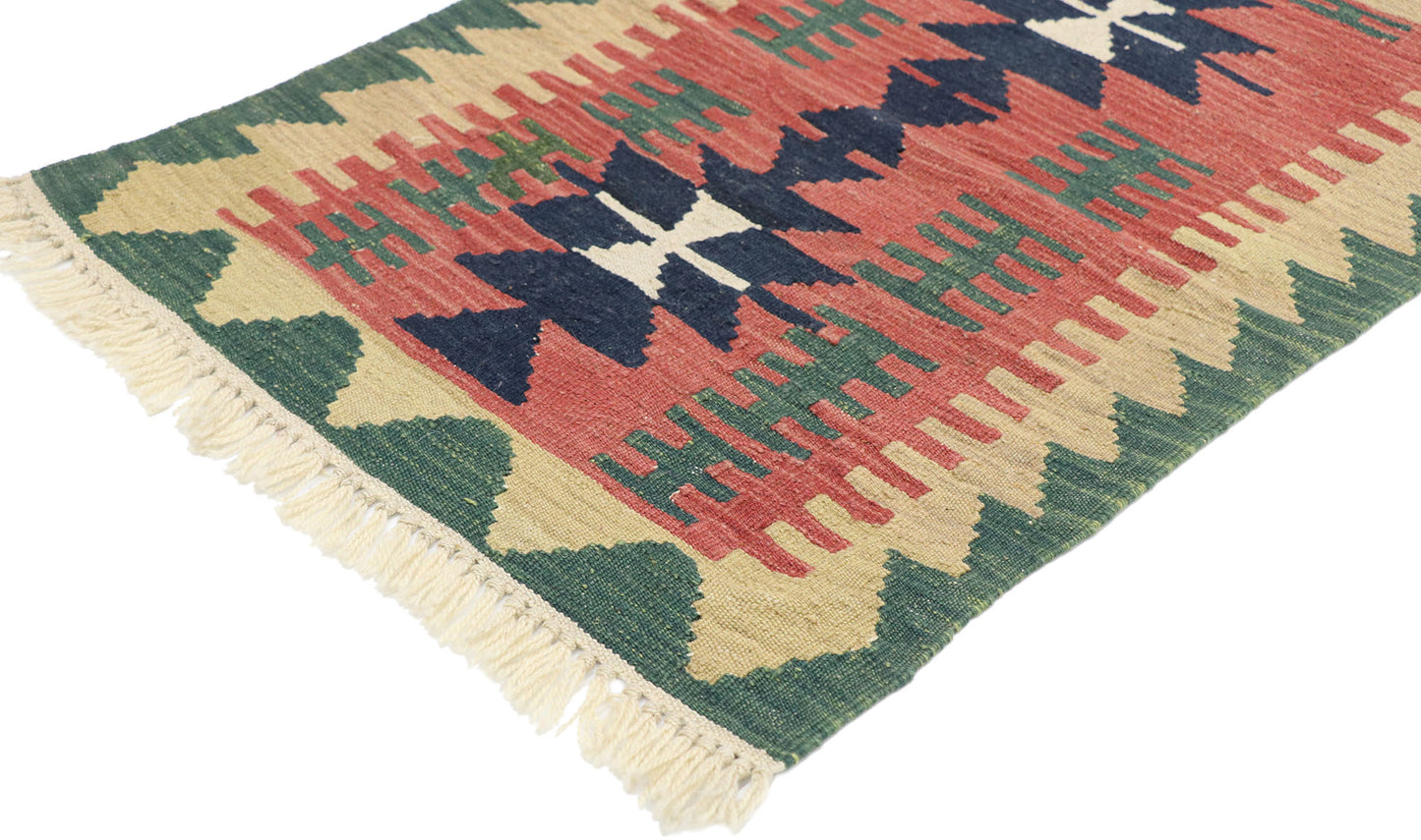 2 x 3 Vintage Persian Shiraz Kilim Rug 77878