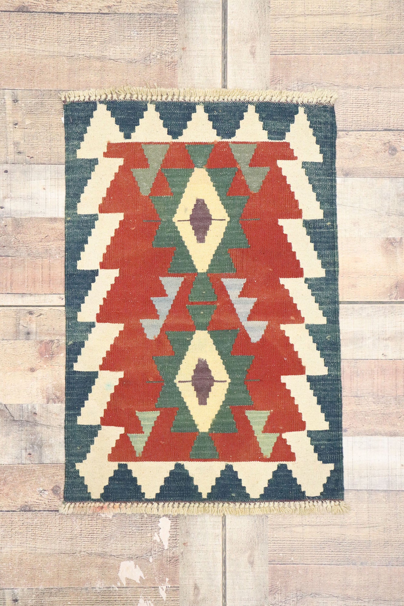 2 x 3 Vintage Persian Shiraz Kilim Rug 77879