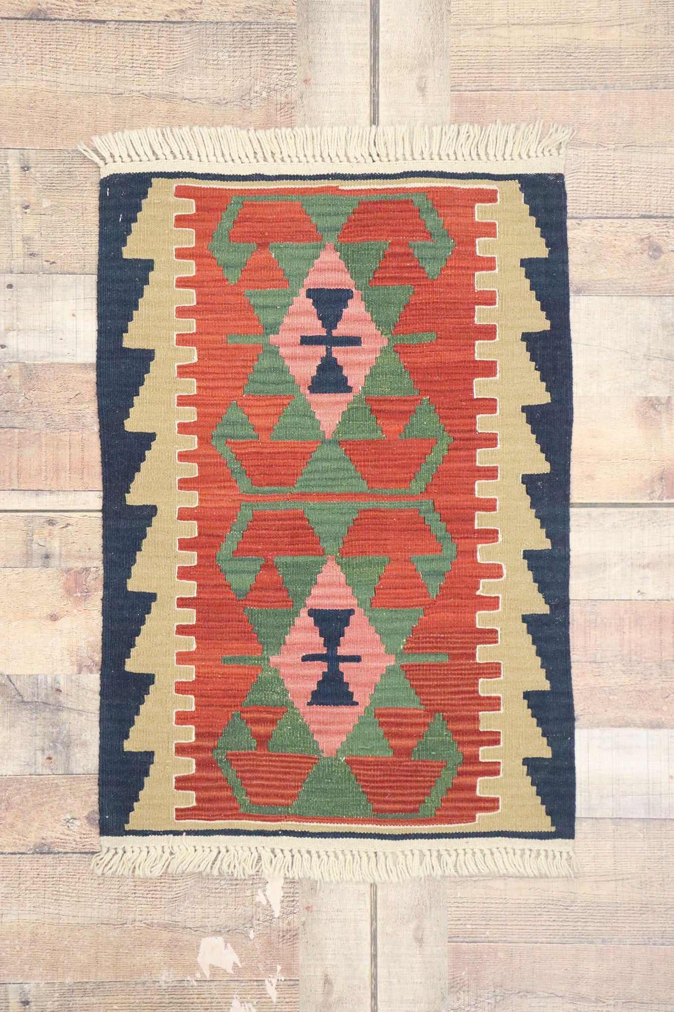 2 x 3 Vintage Persian Shiraz Kilim Rug 77880