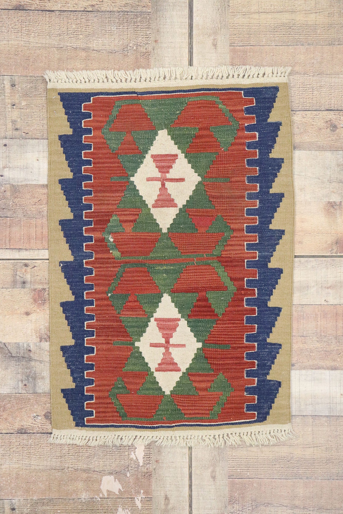 2 x 3 Vintage Persian Shiraz Kilim Rug 77881