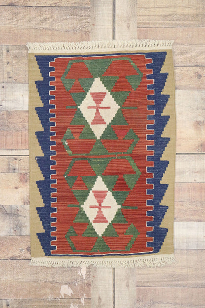 2 x 3 Vintage Persian Shiraz Kilim Rug 77881