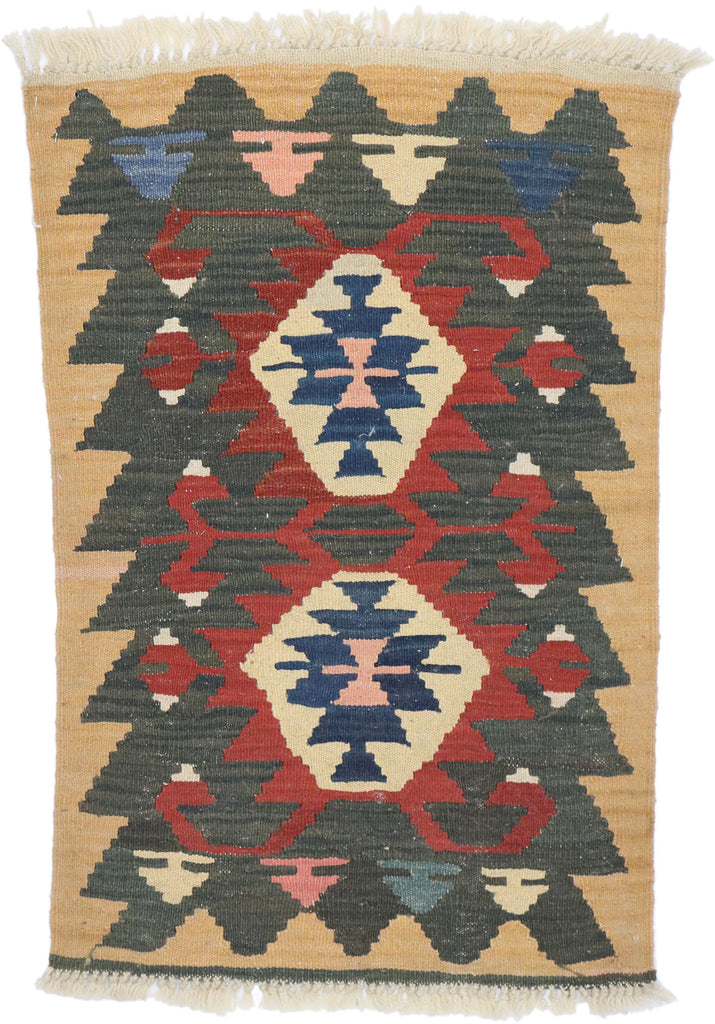 2 x 3 Vintage Persian Shiraz Kilim Rug 77886