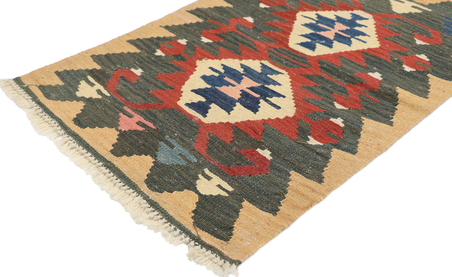 2 x 3 Vintage Persian Shiraz Kilim Rug 77886