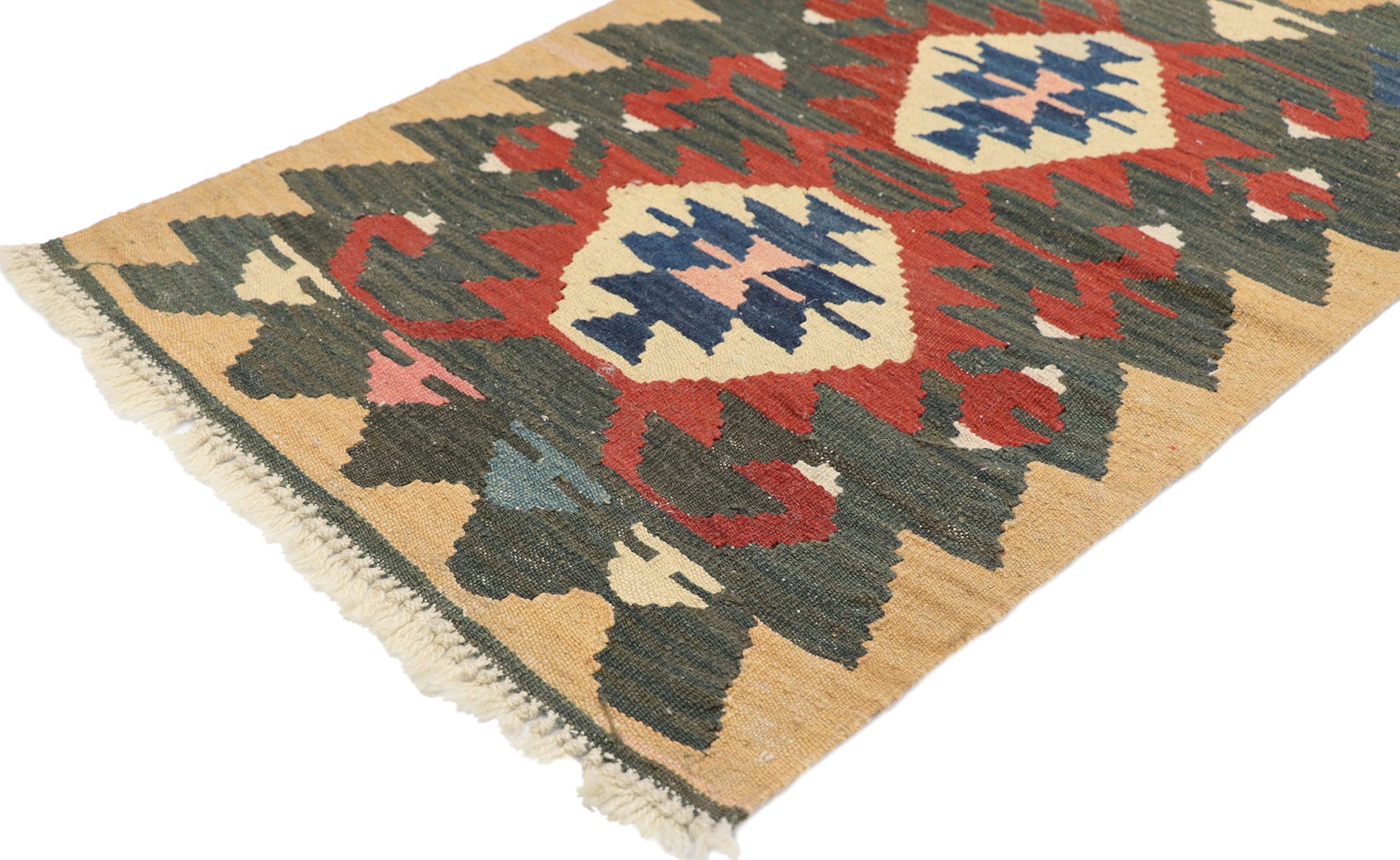 2 x 3 Vintage Persian Shiraz Kilim Rug 77886