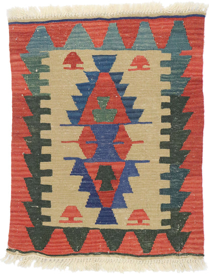 2 x 3 Vintage Persian Shiraz Kilim Rug 77887