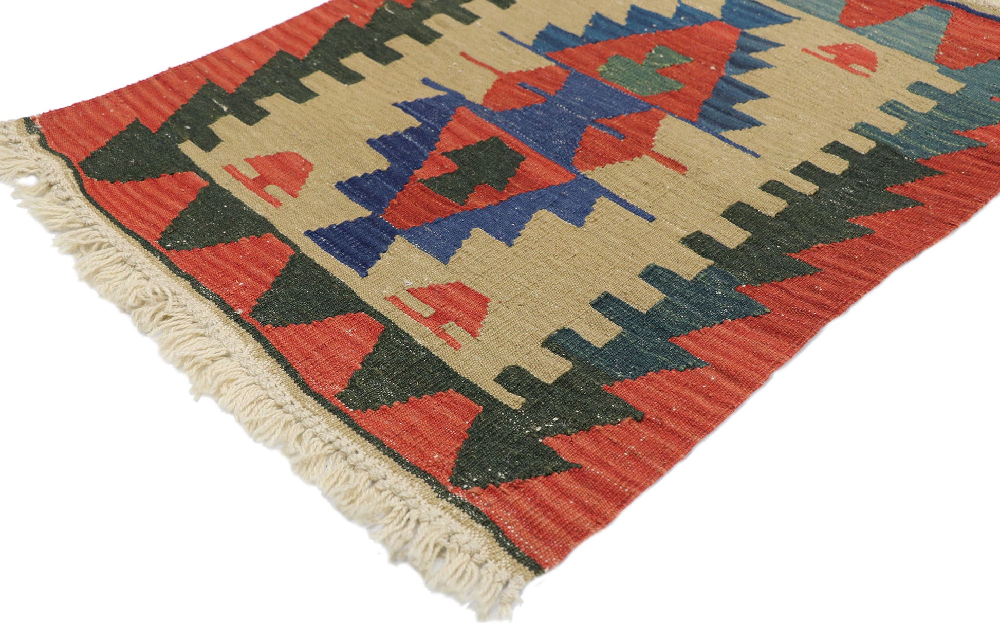 2 x 3 Vintage Persian Shiraz Kilim Rug 77887