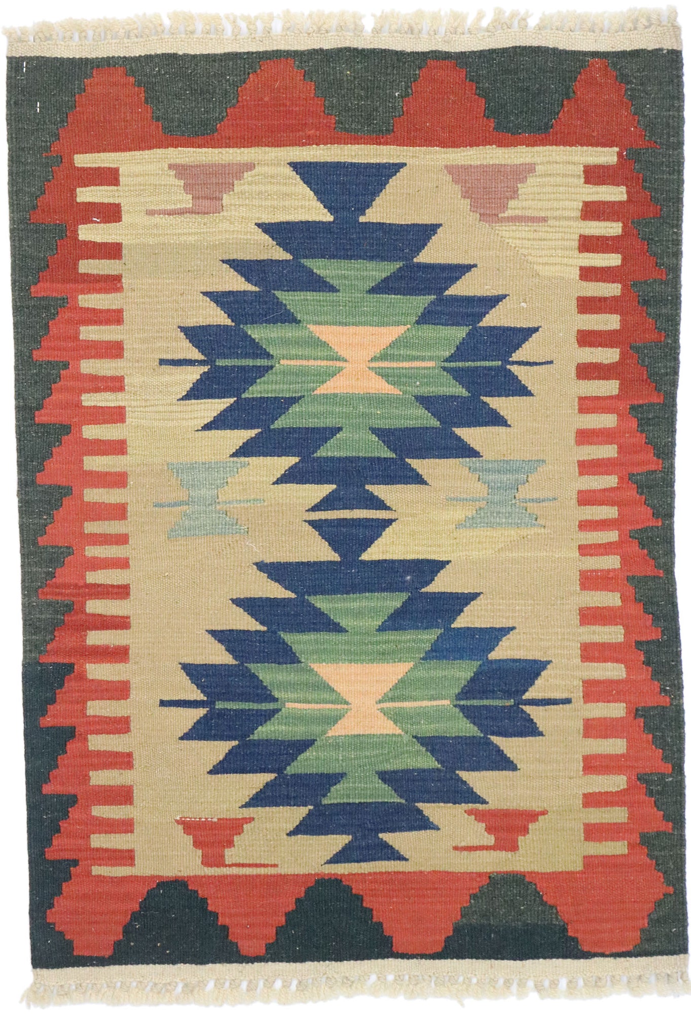 2 x 3 Vintage Persian Shiraz Kilim Rug 77888