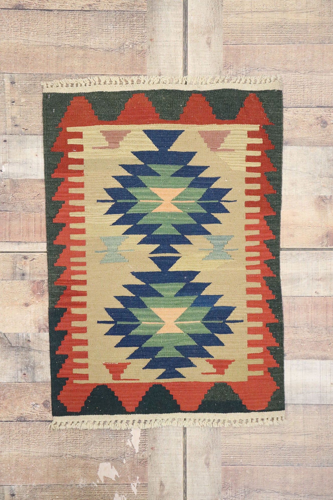 2 x 3 Vintage Persian Shiraz Kilim Rug 77888