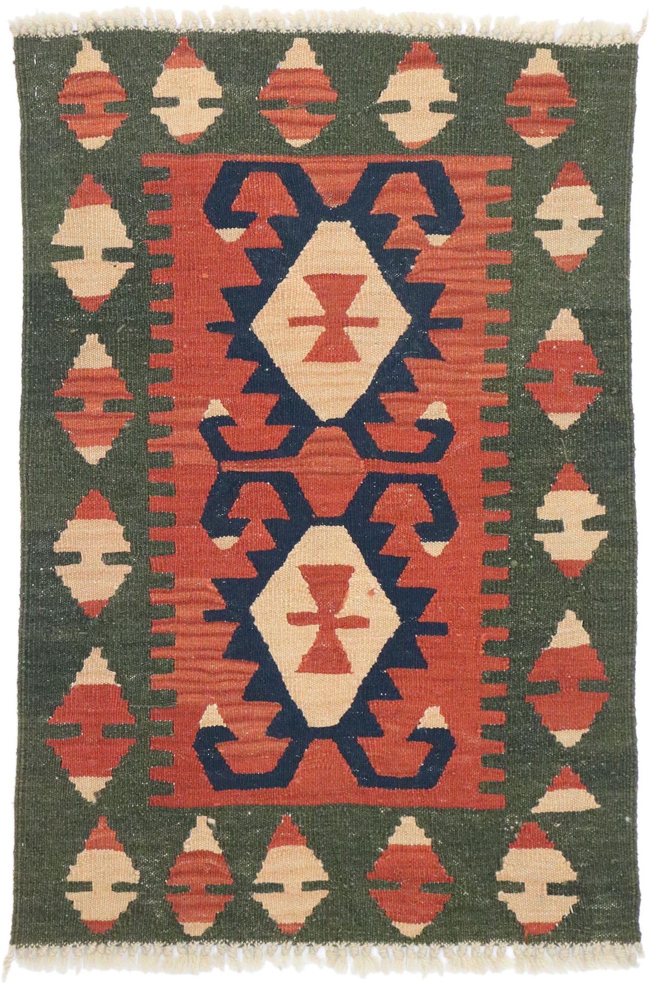 2 x 3 Vintage Persian Shiraz Kilim Rug 77889