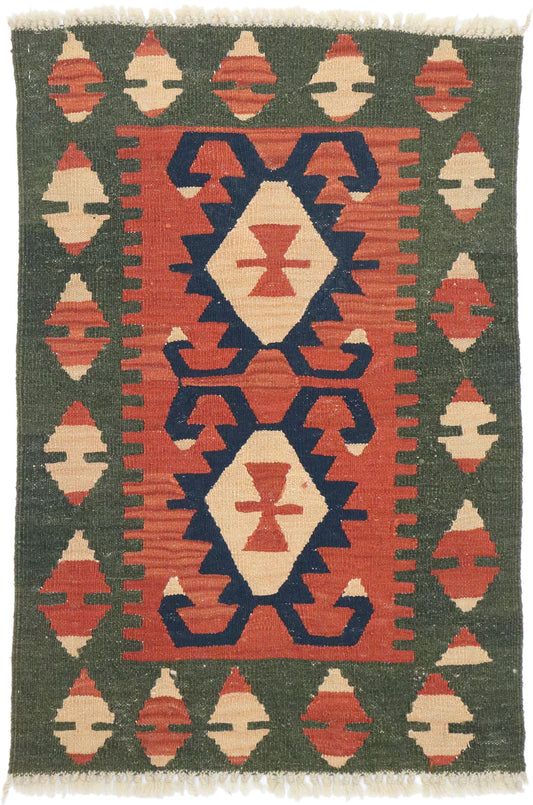 2 x 3 Vintage Persian Shiraz Kilim Rug 77889