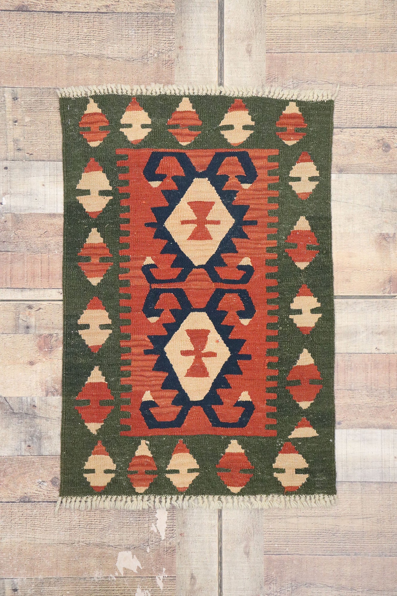 2 x 3 Vintage Persian Shiraz Kilim Rug 77889