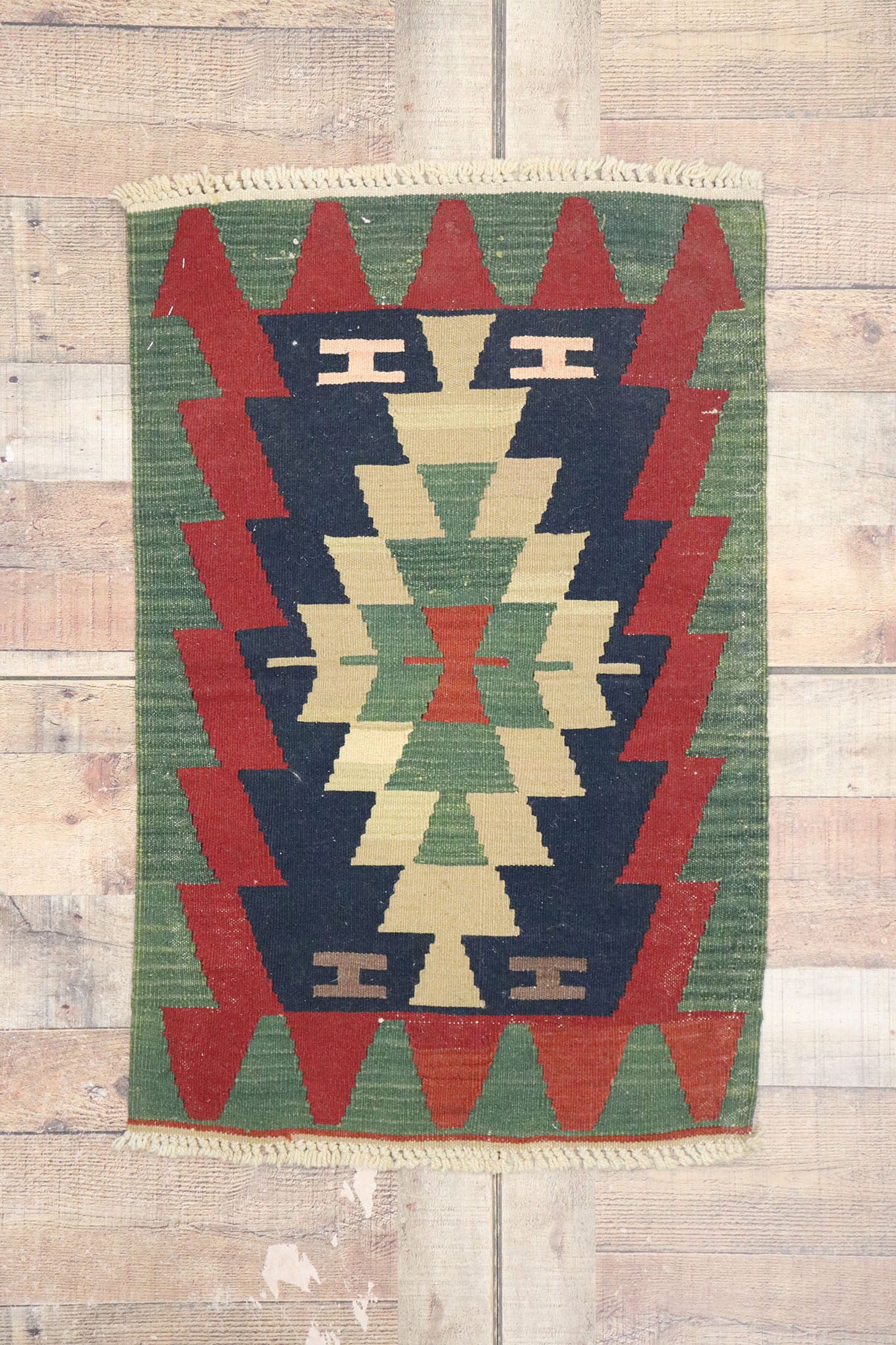 2 x 3 Vintage Persian Shiraz Kilim Rug 77890