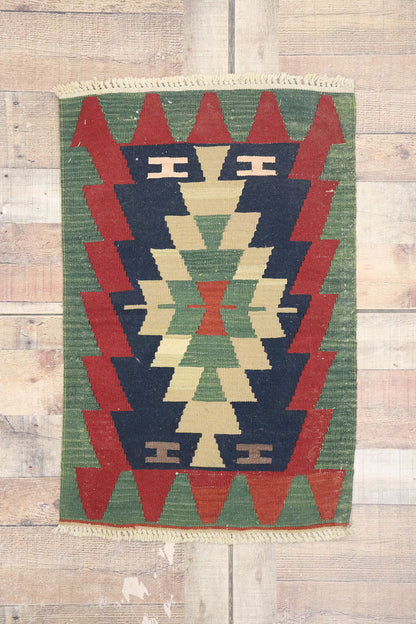 2 x 3 Vintage Persian Shiraz Kilim Rug 77890