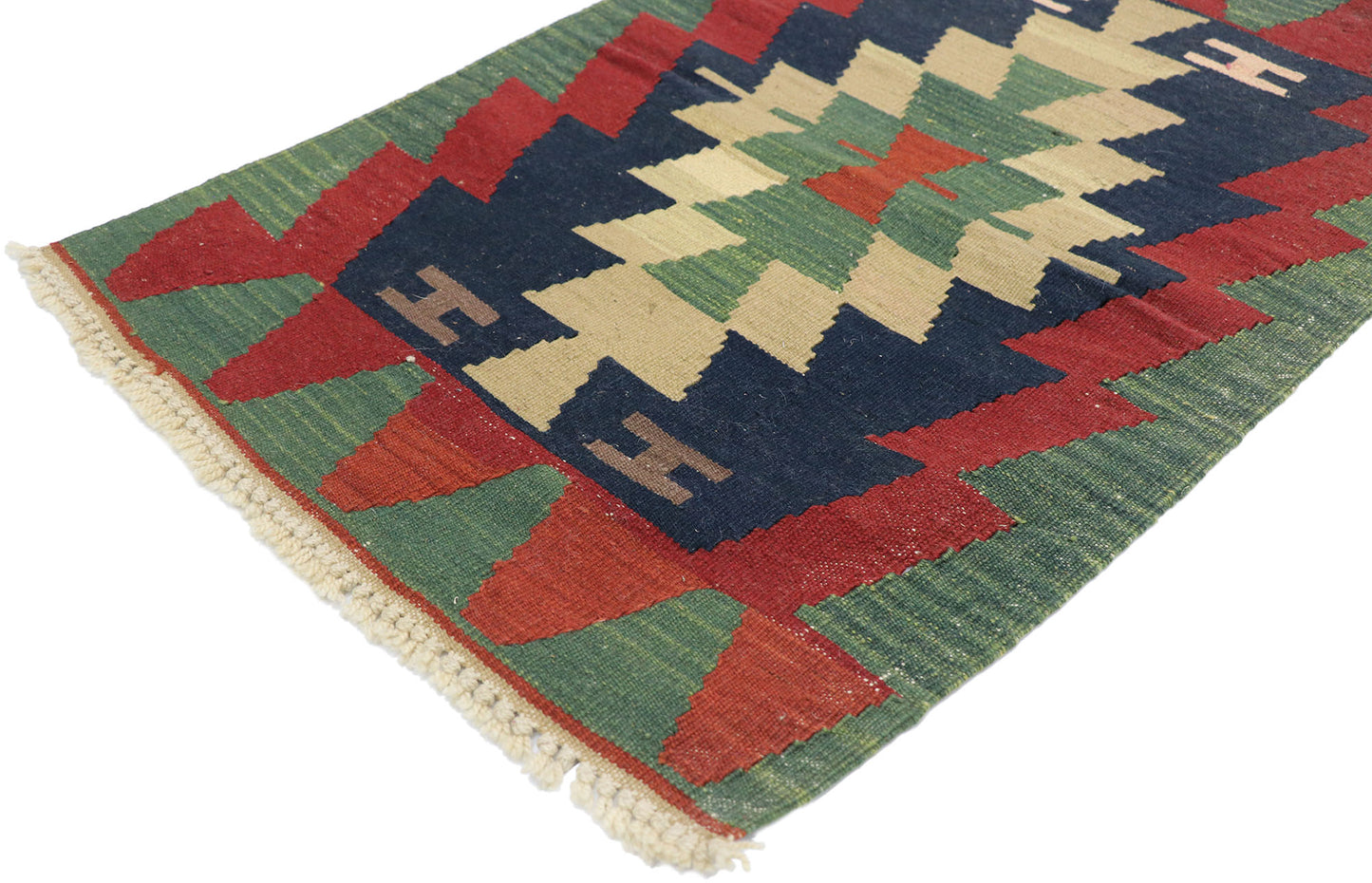 2 x 3 Vintage Persian Shiraz Kilim Rug 77890