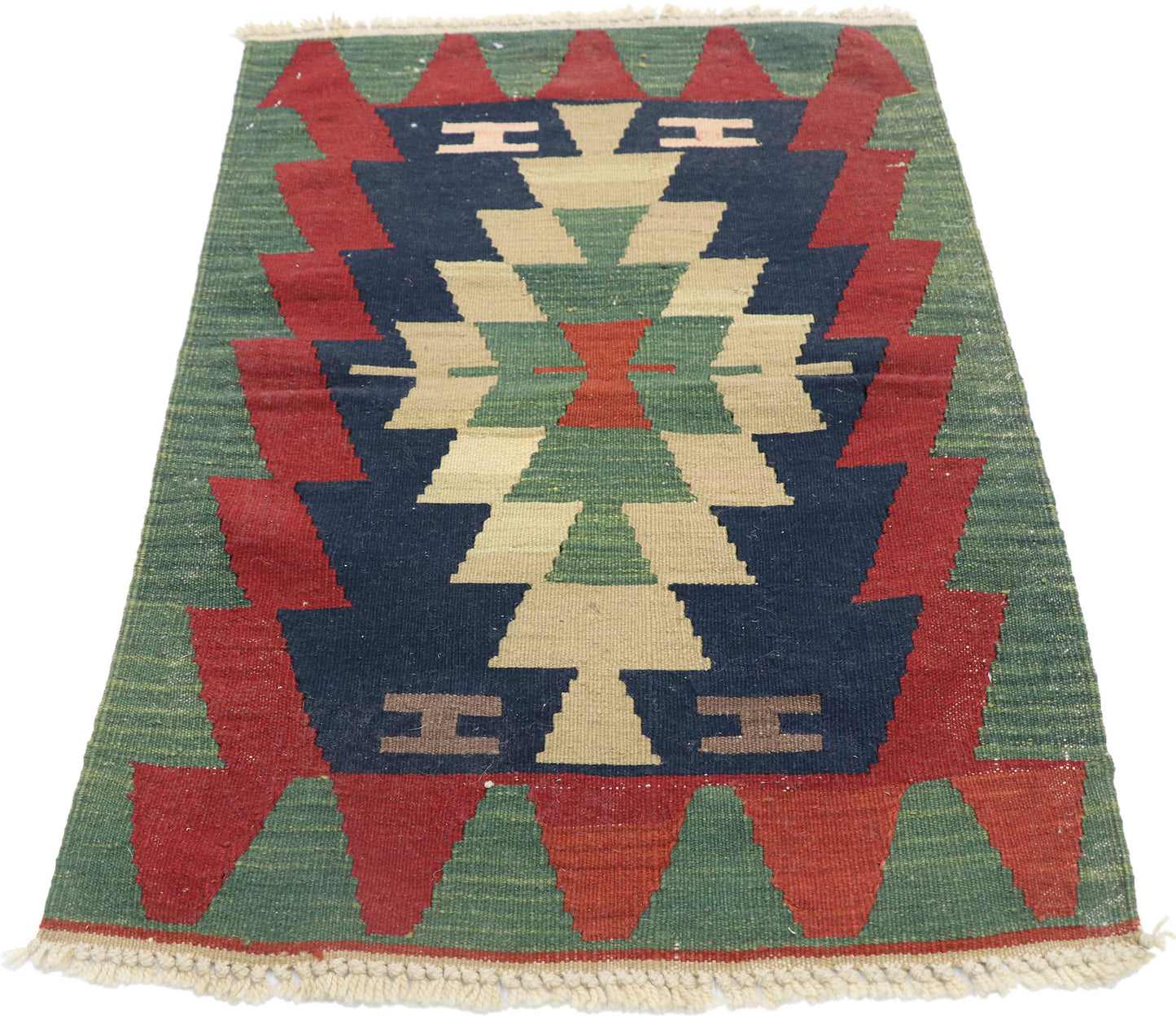 2 x 3 Vintage Persian Shiraz Kilim Rug 77890
