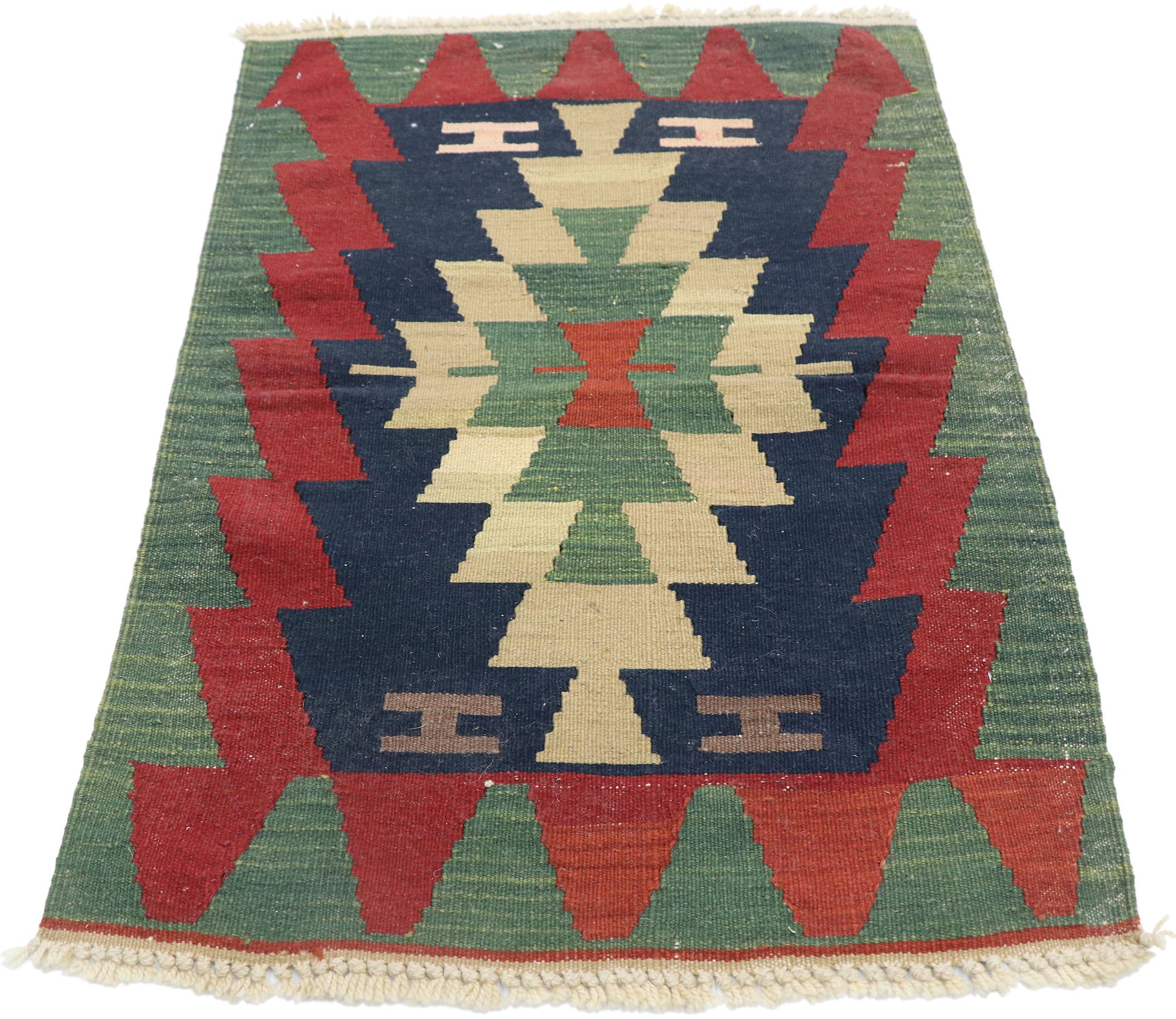2 x 3 Vintage Persian Shiraz Kilim Rug 77890