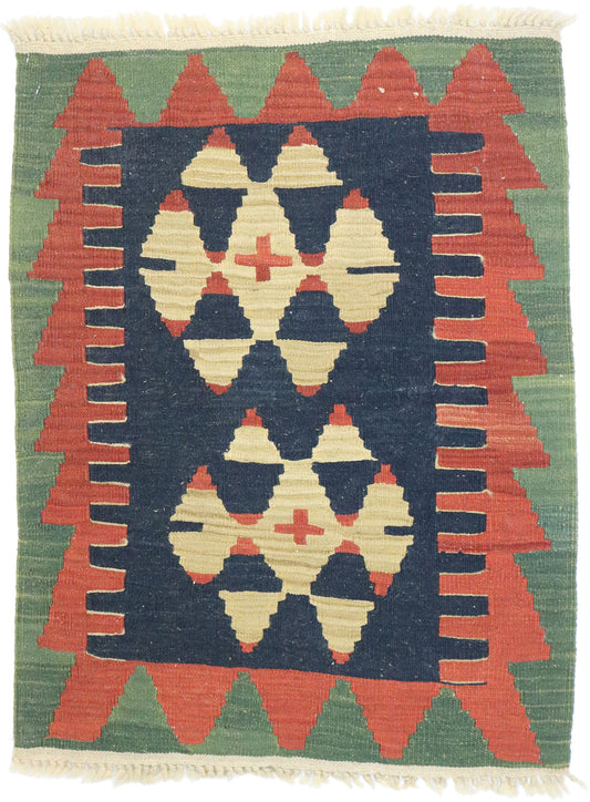 2 x 3 Vintage Persian Shiraz Kilim Rug 77891
