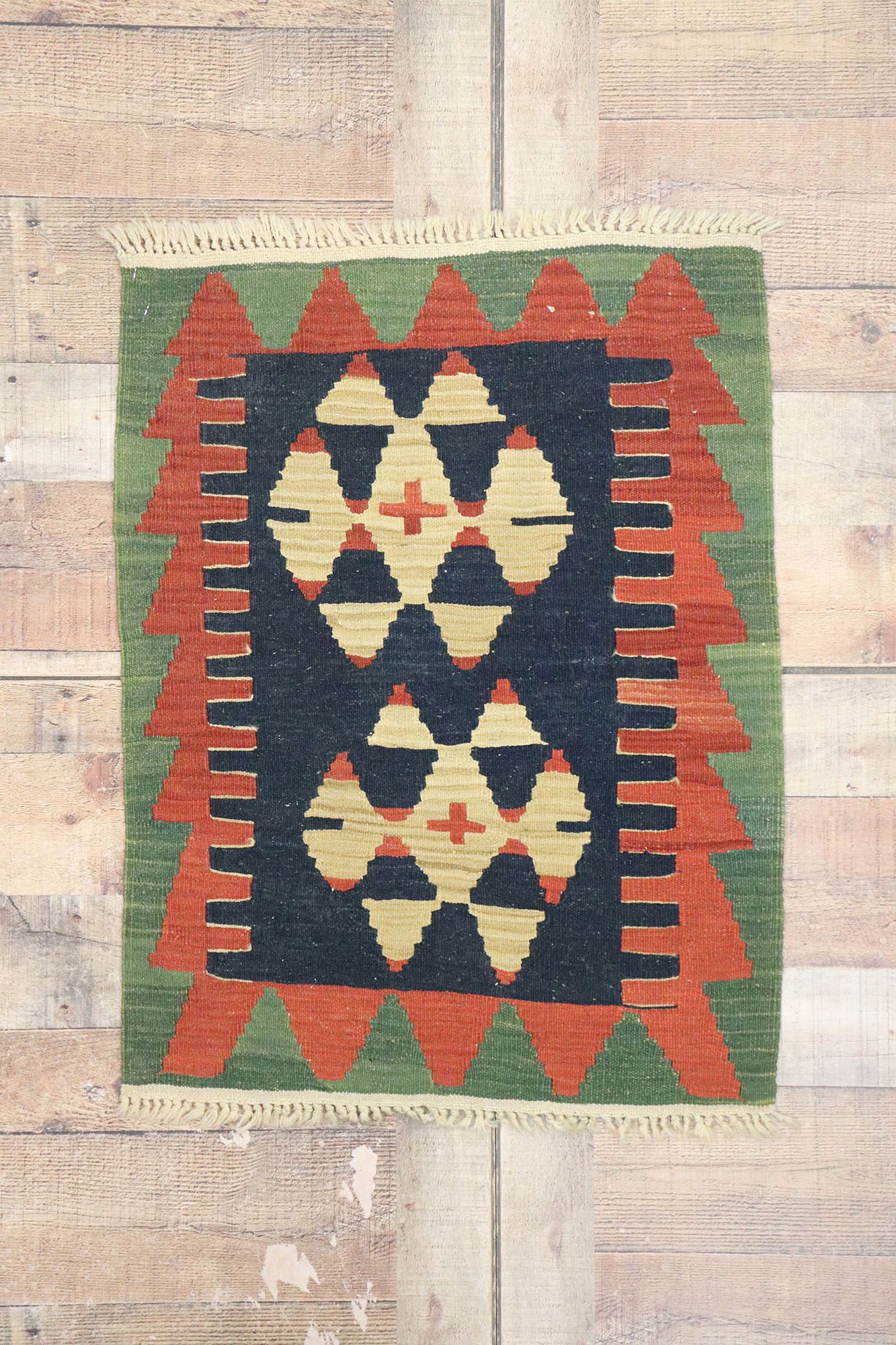 2 x 3 Vintage Persian Shiraz Kilim Rug 77891