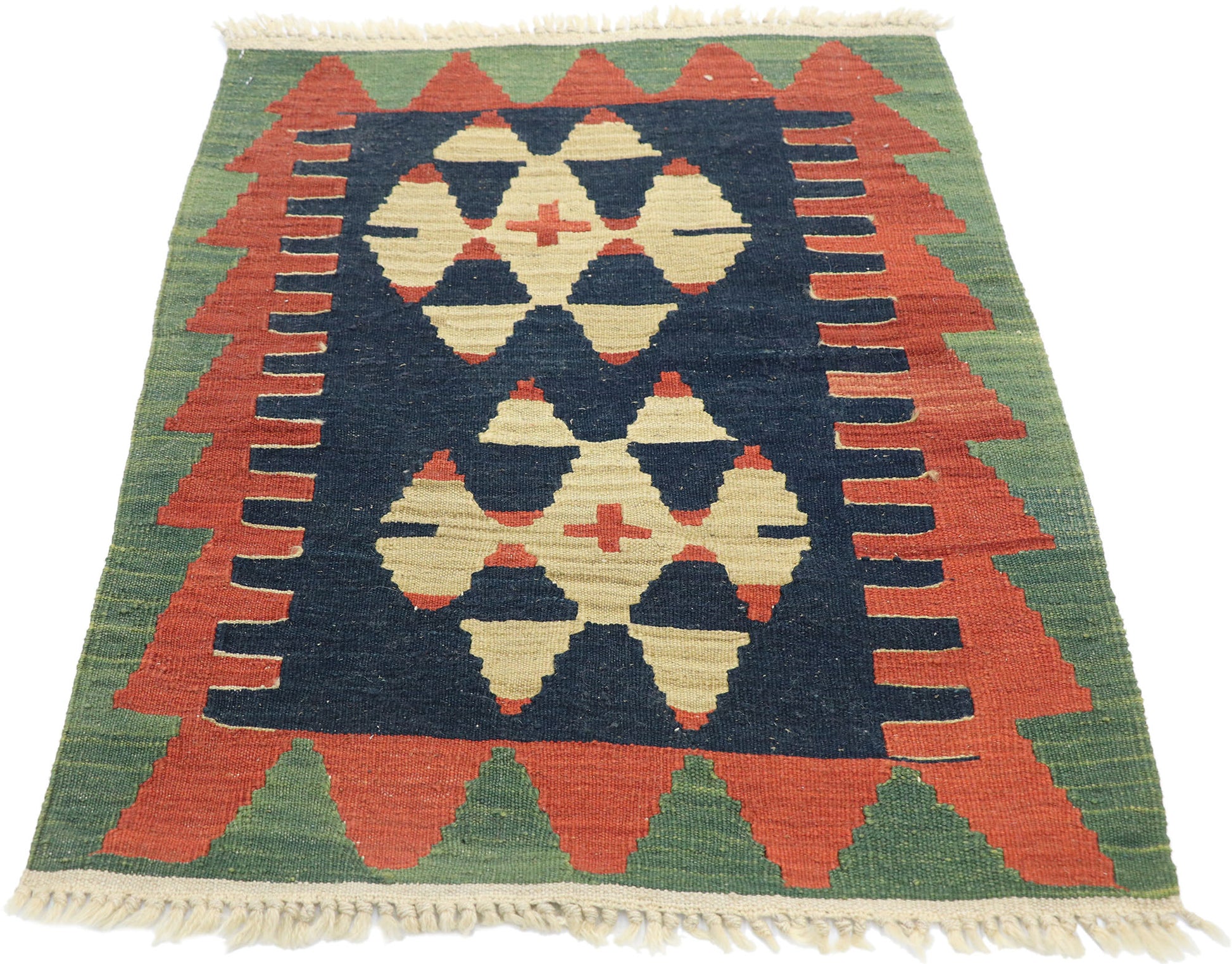 2 x 3 Vintage Persian Shiraz Kilim Rug 77891