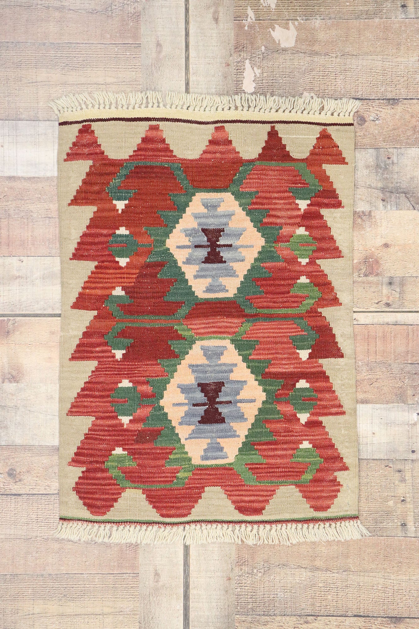 2 x 3 Vintage Persian Shiraz Kilim Rug 77892