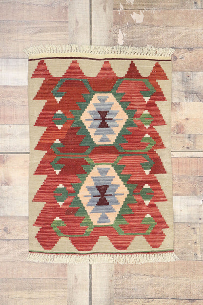 2 x 3 Vintage Persian Shiraz Kilim Rug 77892