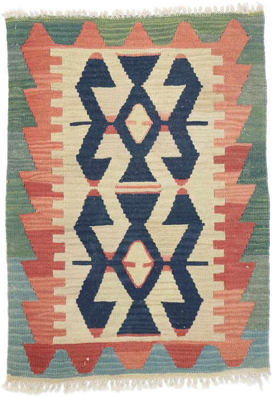 2 x 3 Vintage Persian Shiraz Kilim Rug 77893