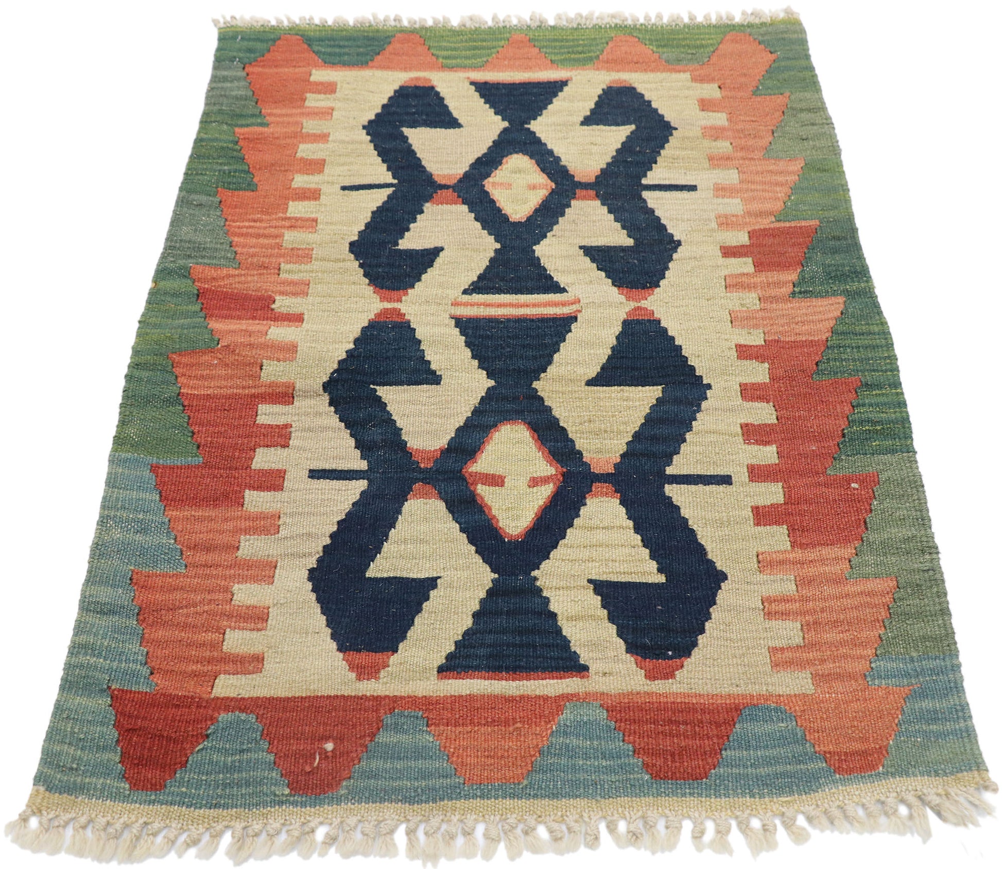 2 x 3 Vintage Persian Shiraz Kilim Rug 77893