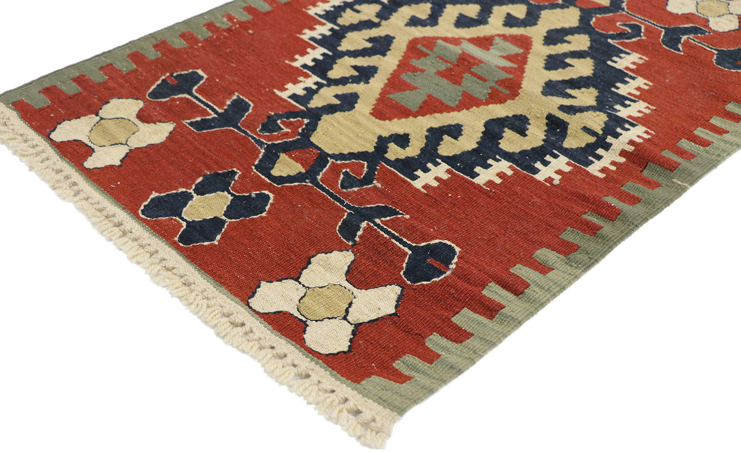 2 x 3 Vintage Persian Shiraz Kilim Rug 77894