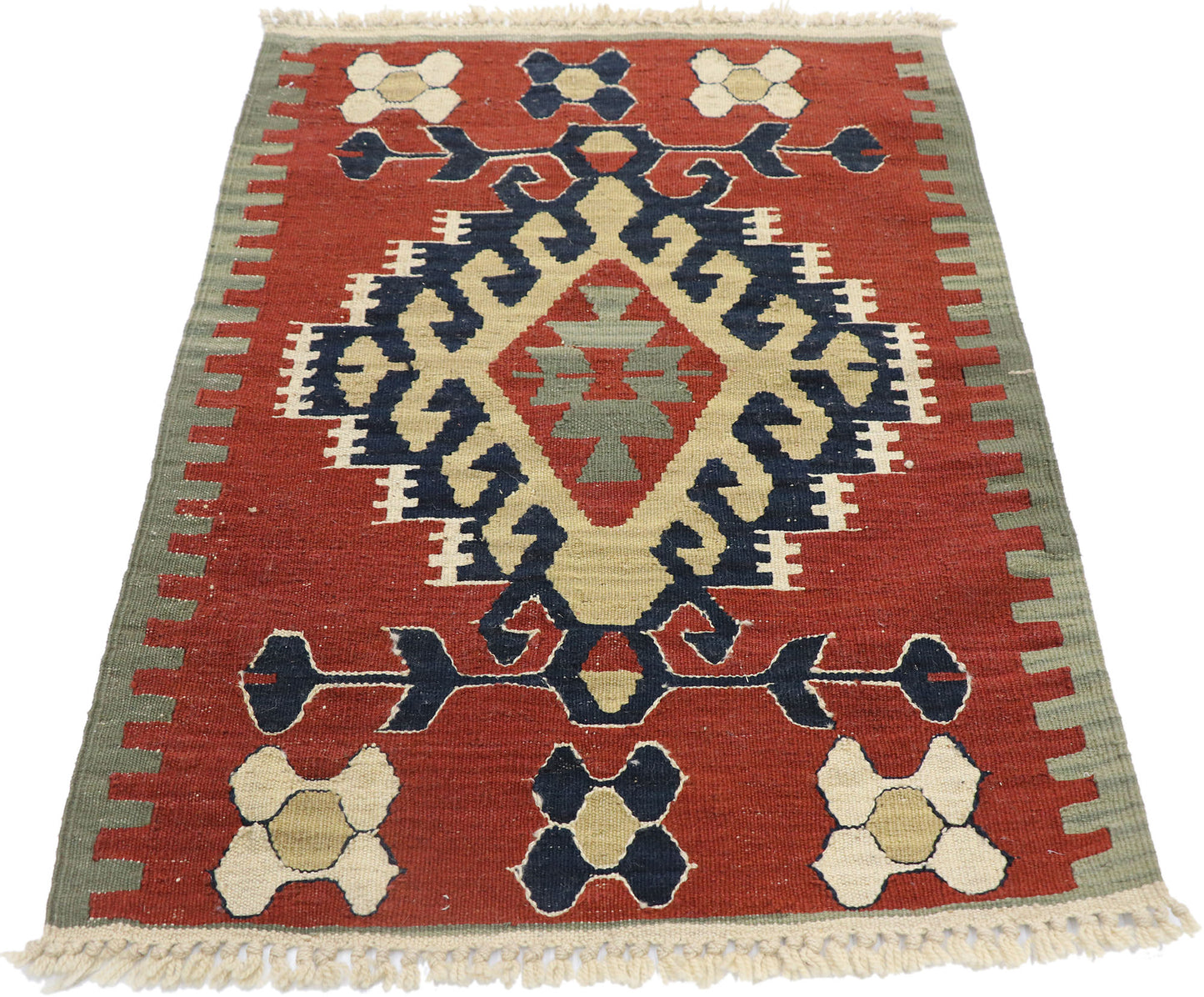 2 x 3 Vintage Persian Shiraz Kilim Rug 77894