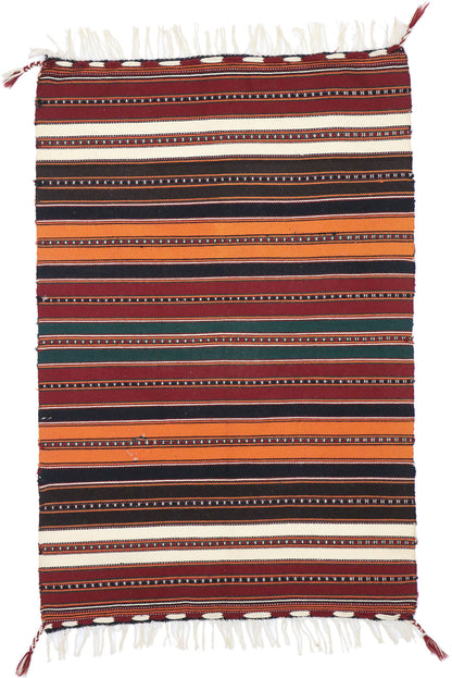2 x 3 Vintage Persian Shiraz Kilim Rug 77895