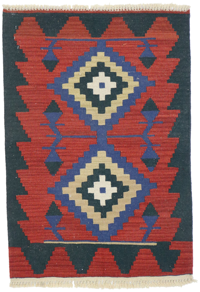 2 x 3 Vintage Persian Shiraz Kilim Rug 77898