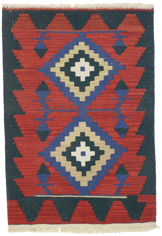 2 x 3 Vintage Persian Shiraz Kilim Rug 77898