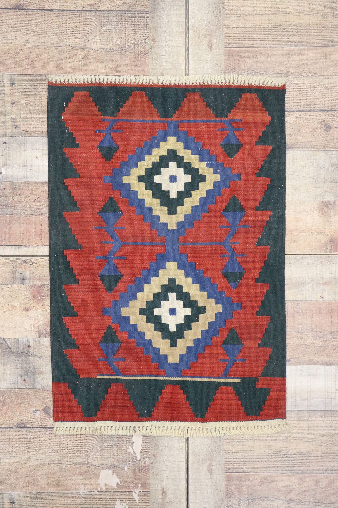 2 x 3 Vintage Persian Shiraz Kilim Rug 77898