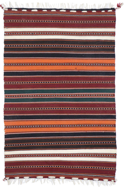 2 x 3 Vintage Persian Shiraz Kilim Rug 77900