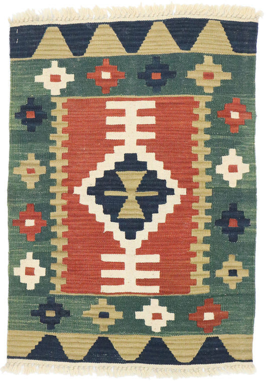 2 x 3 Vintage Persian Shiraz Kilim Rug 77901