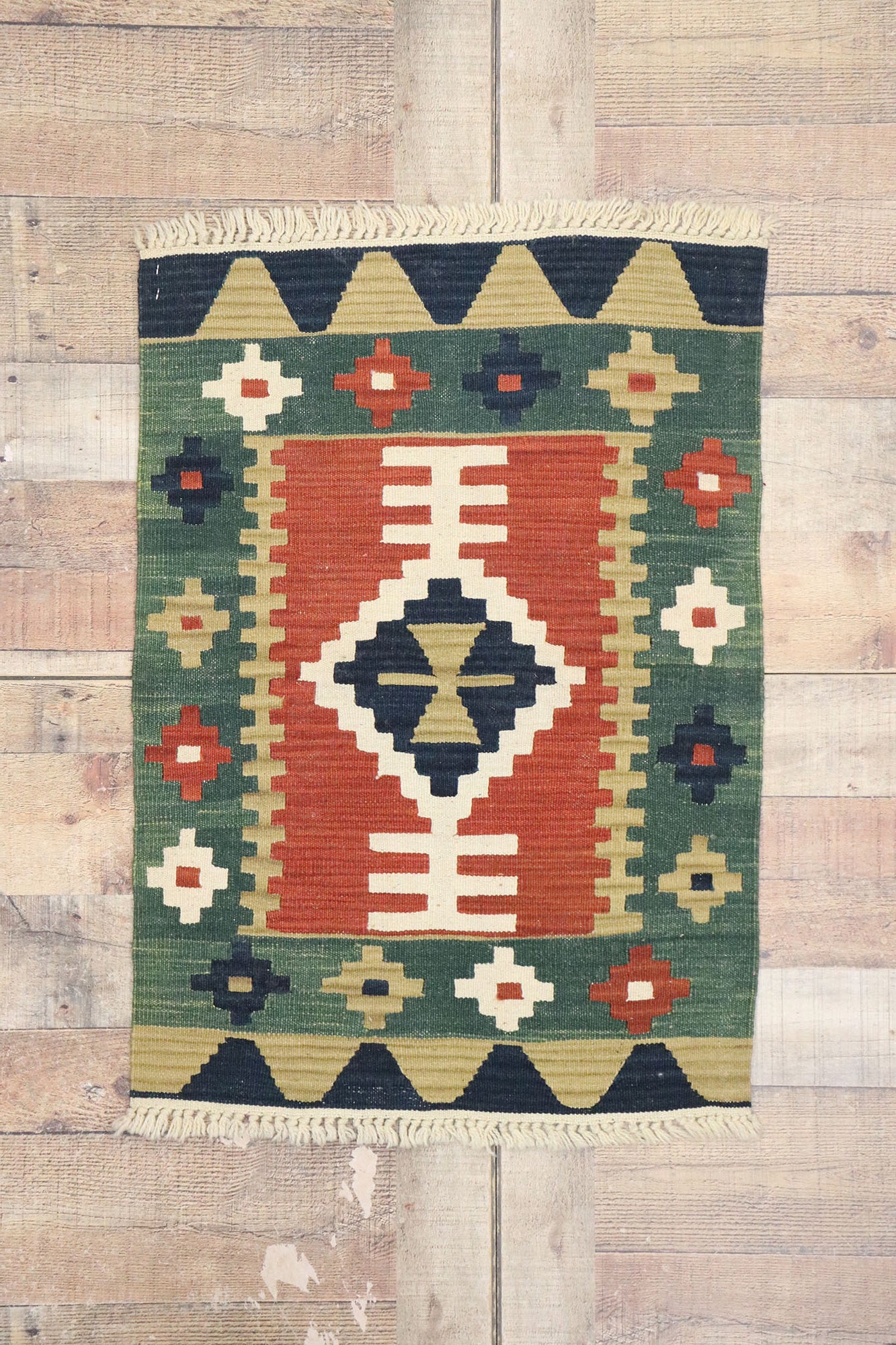 2 x 3 Vintage Persian Shiraz Kilim Rug 77901