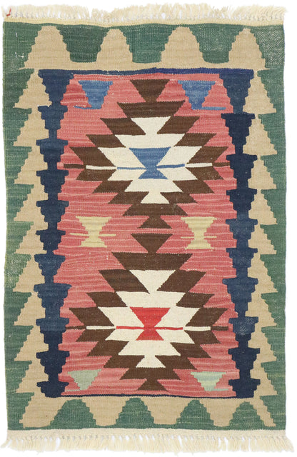 2 x 3 Vintage Persian Shiraz Kilim Rug 77902