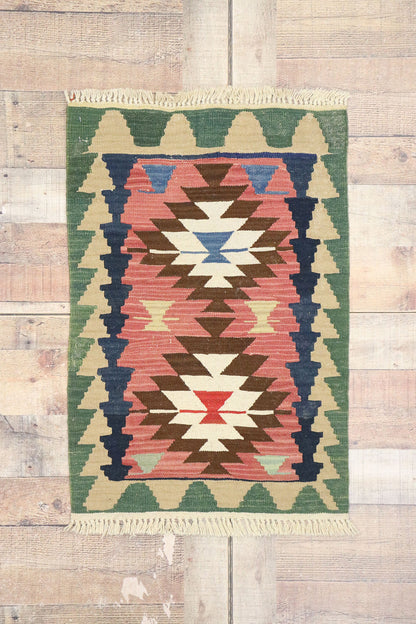 2 x 3 Vintage Persian Shiraz Kilim Rug 77902