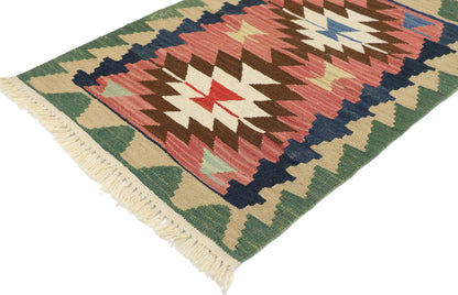 2 x 3 Vintage Persian Shiraz Kilim Rug 77902