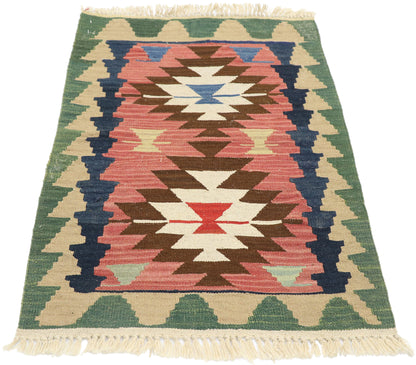 2 x 3 Vintage Persian Shiraz Kilim Rug 77902